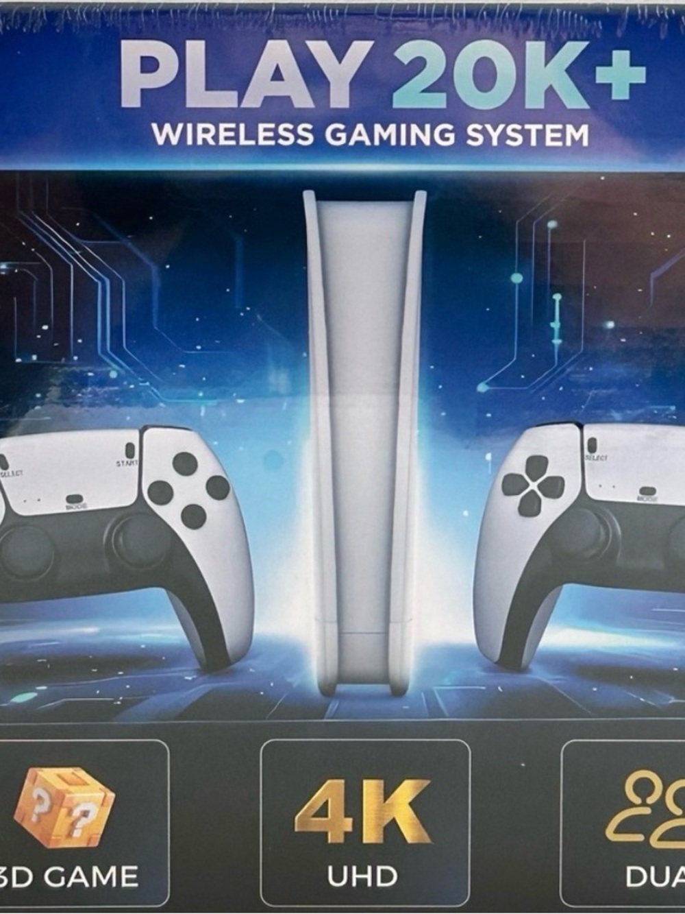 Wireless Gaming Console System with White Controllers - Play 20K+